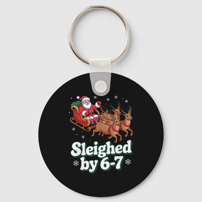 Christmas 67 Funny Xmas Six Seven Ugly Sweater 6-7 Keychain (Front)