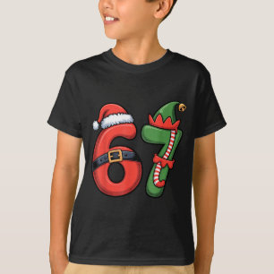 Christmas 67 Meme 67 Santa Elf - Six Seven  T-Shirt