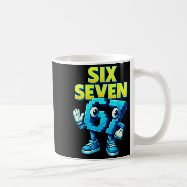 Christmas 67 Meme Design Funny Six Seven Hands 6 7 Coffee Mug (Right)
