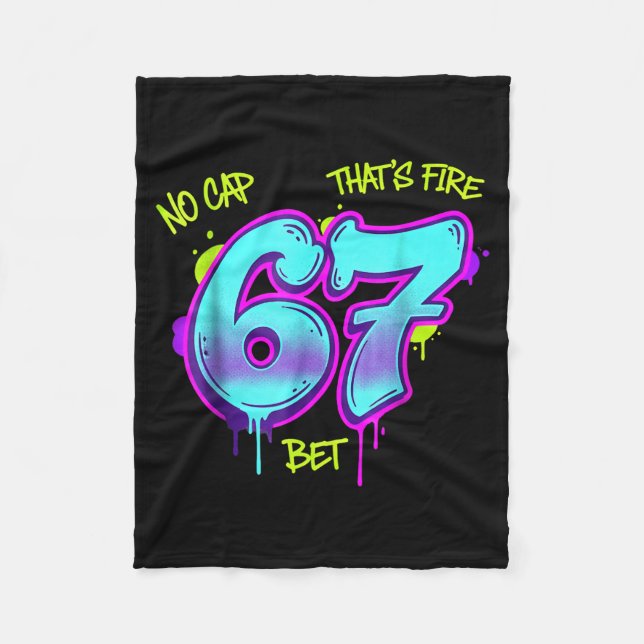 Christmas 67 Meme Design Funny Six Seven Hands 6 7 Fleece Blanket (Front)