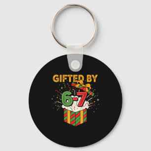 Christmas 67 Meme Design Funny Six Seven Hands 6 7 Keychain