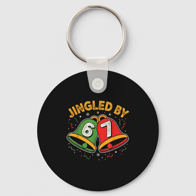 Christmas 67 Meme Design Funny Six Seven Hands 6 7 Keychain (Front)