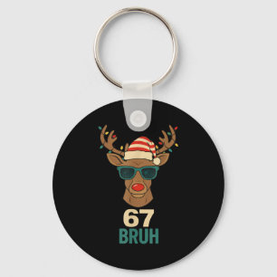 Christmas 67 Meme Design Funny Six Seven Hands 6 7 Keychain