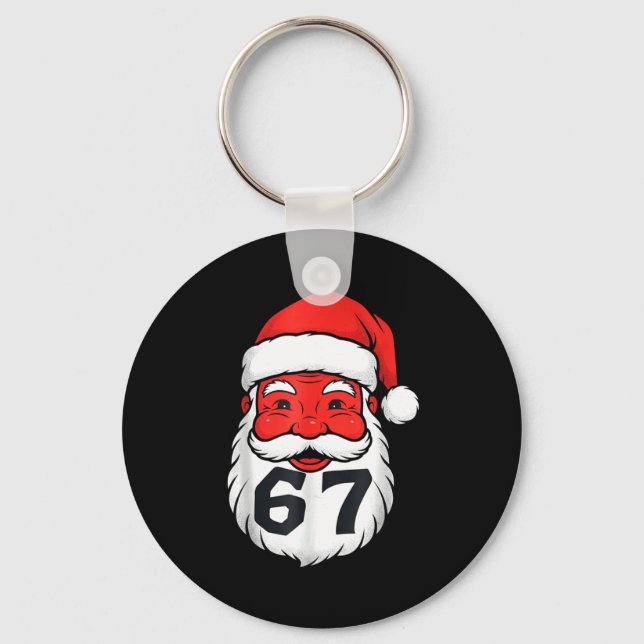 Christmas 67 Meme Design Funny Six Seven Hands 6 7 Keychain (Front)