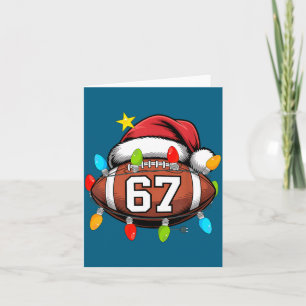 Christmas 67 Meme Football Santa Hat Funny Xmas Bo Card