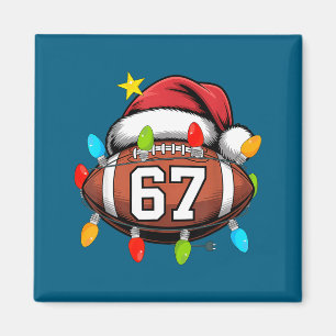 Christmas 67 Meme Football Santa Hat Funny Xmas Bo Magnet