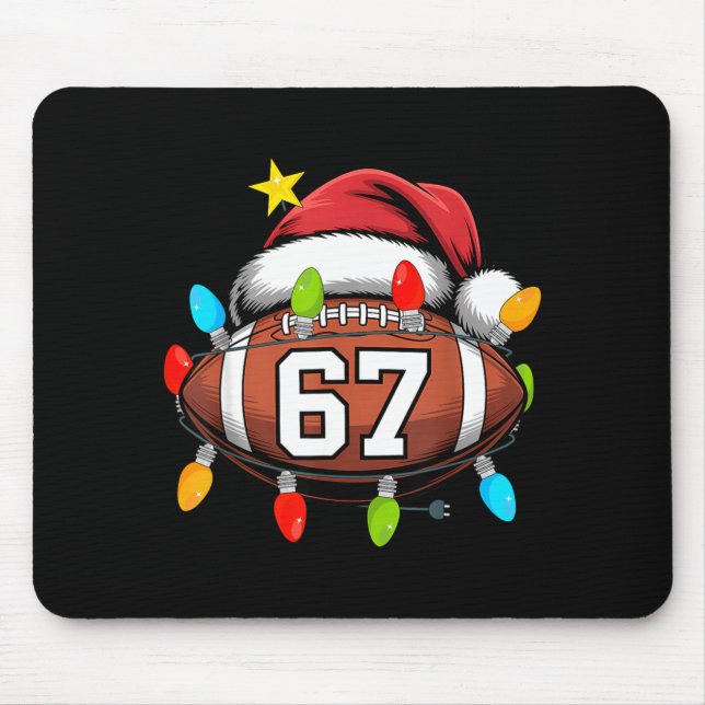 Christmas 67 Meme Football Santa Hat Funny Xmas Bo Mouse Pad