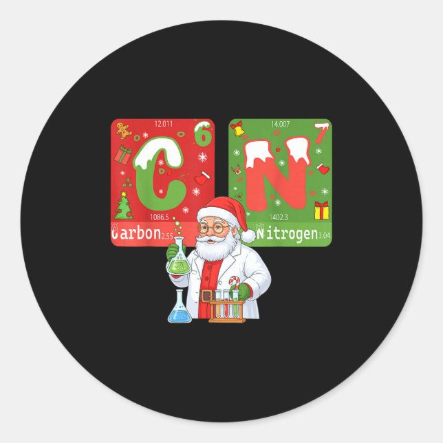 Christmas 67 Meme Science Chemistry Humor Periodic Classic Round Sticker (Front)