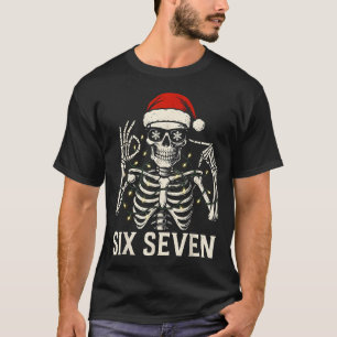 Christmas 67 Meme Skeleton With Santa Hat For Men  T-Shirt