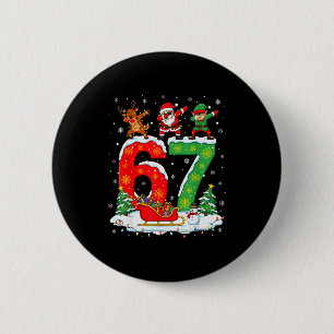 Christmas 67 Six Seven Meme Gen Alpha Reindeer San 2 Inch Round Button