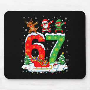Christmas 67 Six Seven Meme Gen Alpha Reindeer San Mouse Pad