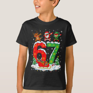 Christmas 67 Six Seven Meme Gen Alpha Reindeer San T-Shirt
