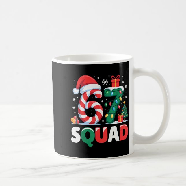 Christmas 67 Squad Brainrot Funny Candy Cane Light Coffee Mug (Right)