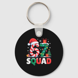 Christmas 67 Squad Brainrot Funny Candy Cane Light Keychain