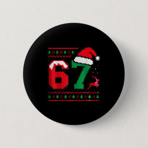 Christmas 67 Ugly Sweater Number 67 Design 2 Inch Round Button
