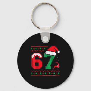 Christmas 67 Ugly Sweater Number 67 Design Keychain