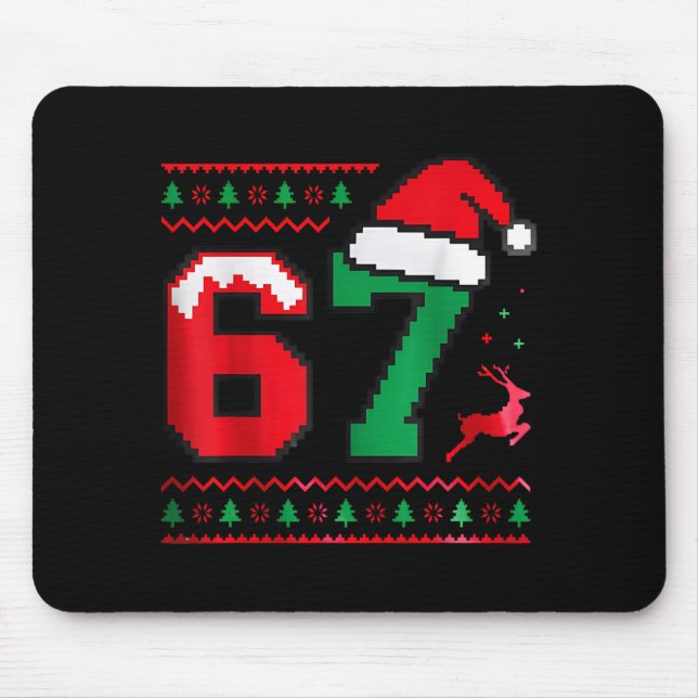 Christmas 67 Ugly Sweater Number 67 Design  Mouse Pad (Front)