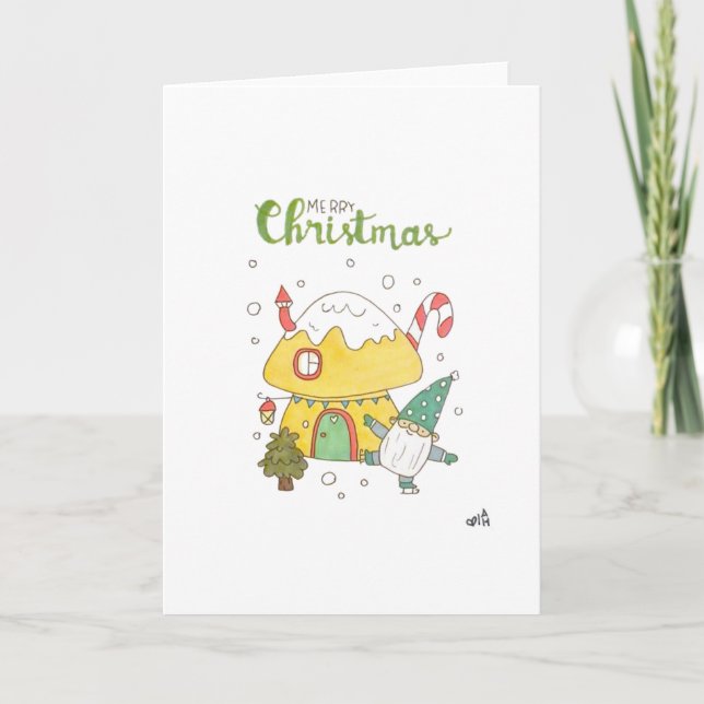 Christmas 8 Christmas Elf House Holiday Card (Front)
