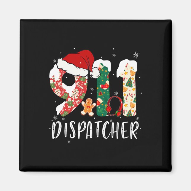 Christmas 911 Dispatcher Magnet (Front)