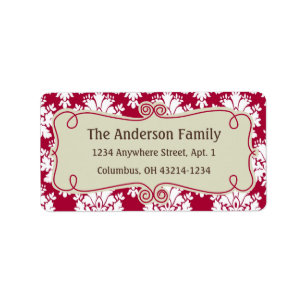 Christmas 9 : Damask Design 10 Return Address Label