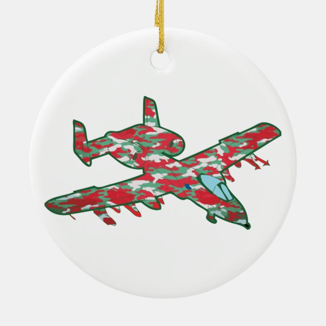 Christmas A-10 Warthog Ceramic Ornament (Back)