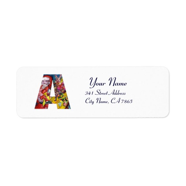 CHRISTMAS A LETTER  / SANTA  WITH GIFTS MONOGRAM (Front)