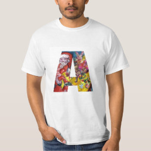 CHRISTMAS A LETTER  / SANTA  WITH GIFTS MONOGRAM T-Shirt