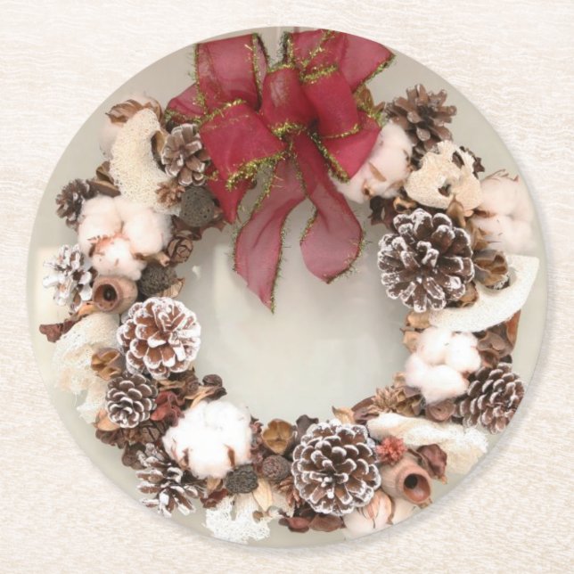 Christmas A Round Paper Coaster (Front)