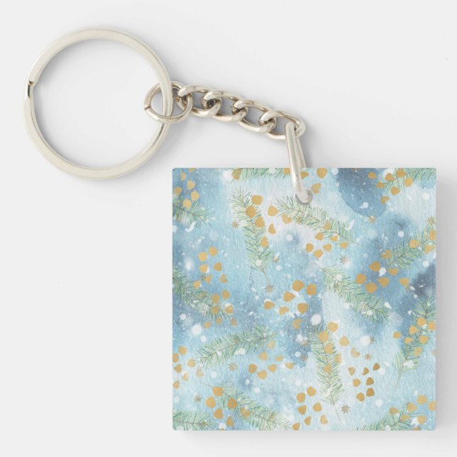 Christmas Abstract Art Keychain (Front)