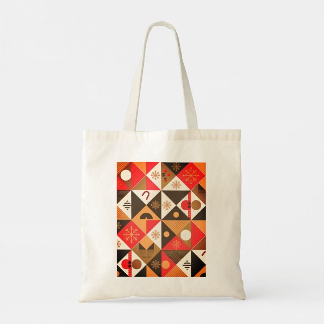 Christmas Abstract Art Pattern Budget Tote Bag (Back)