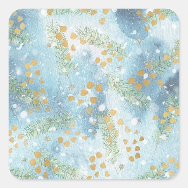 Christmas Abstract Art Square Sticker (Front)