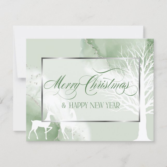 Christmas Abstract Budget Sage Winter Tree  (Front)