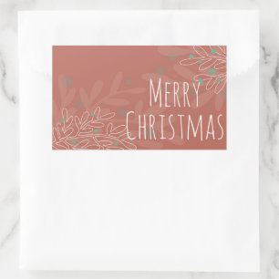 Christmas abstract floral wine red design sticker