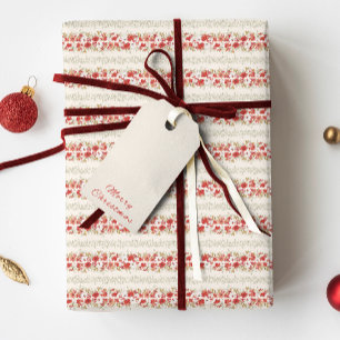 christmas abundance elegant botanical foliage wrapping paper