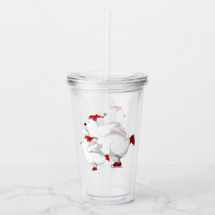 Christmas Acrylic Tumbler with Happy Bears
