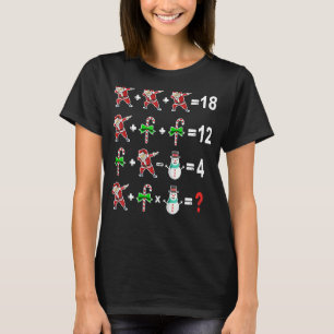 Christmas Activity Quiz Math Teacher Santa Snowman T-Shirt