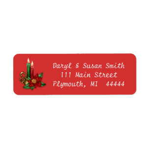Christmas Address Label with Candles