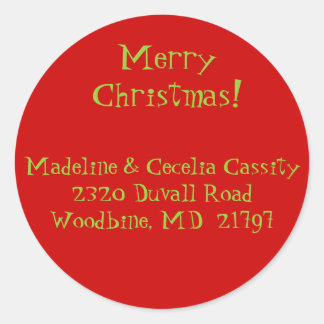 Christmas address sticker label