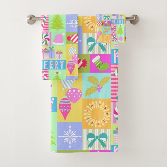 Christmas Advent Calendar  Bath Towel Set (Insitu)