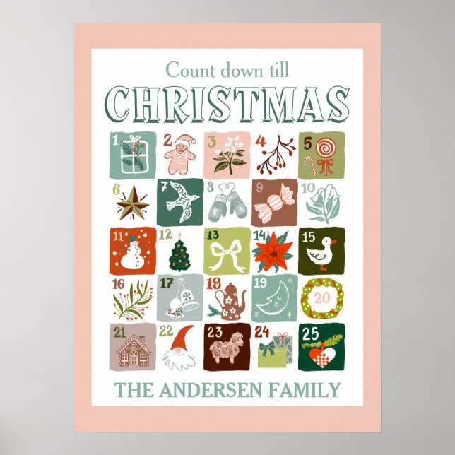 Christmas advent calendar count down  poster (Front)