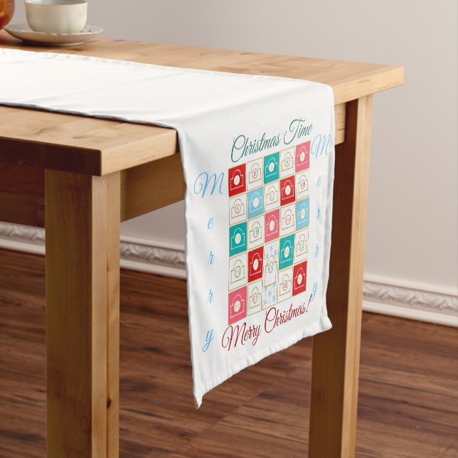 Christmas Advent Calendar Personalize Short Table Runner (In Situ)