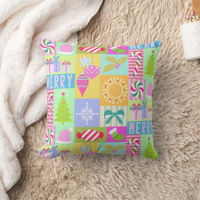 Christmas Advent Calendar  Throw Pillow (Blanket)
