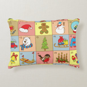 Christmas Advent: Doodle Element Collection Accent Pillow