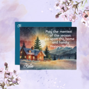 Christmas Advent Greetings Personalized Holiday Postcard