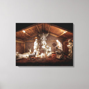 Christmas Advent Jesus Nativity Manger Scene Canvas Print