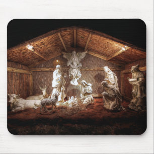 Christmas Advent Jesus Nativity Manger Scene Mouse Pad