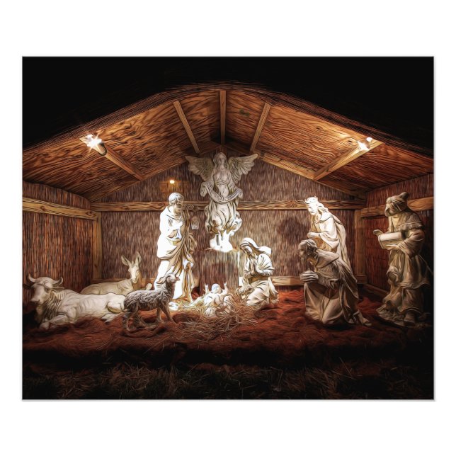 Christmas Advent Jesus Nativity Manger Scene Photo Print (Front)