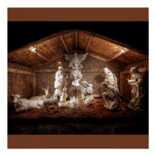 Christmas Advent Jesus Nativity Manger Scene Poster