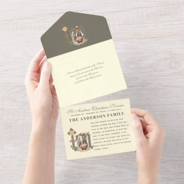 Christmas Advent Prayer Personalized Novena  All In One Invitation (Tearaway)