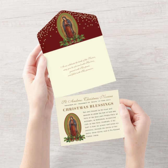 Christmas Advent Prayer Spanish Guadalupe Novena  All In One Invitation (Tearaway)